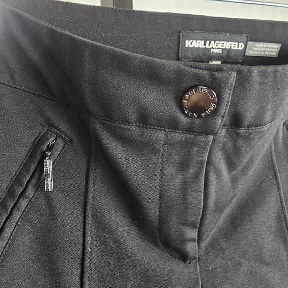 Karl Lagerfeld Paris Black Side Logo Pants Size 4 NWOT - Picture 5 of 7